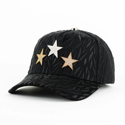 Gorra Barbas Hats CT THREE STARS BLACK | Snapback Visera Curva image 2