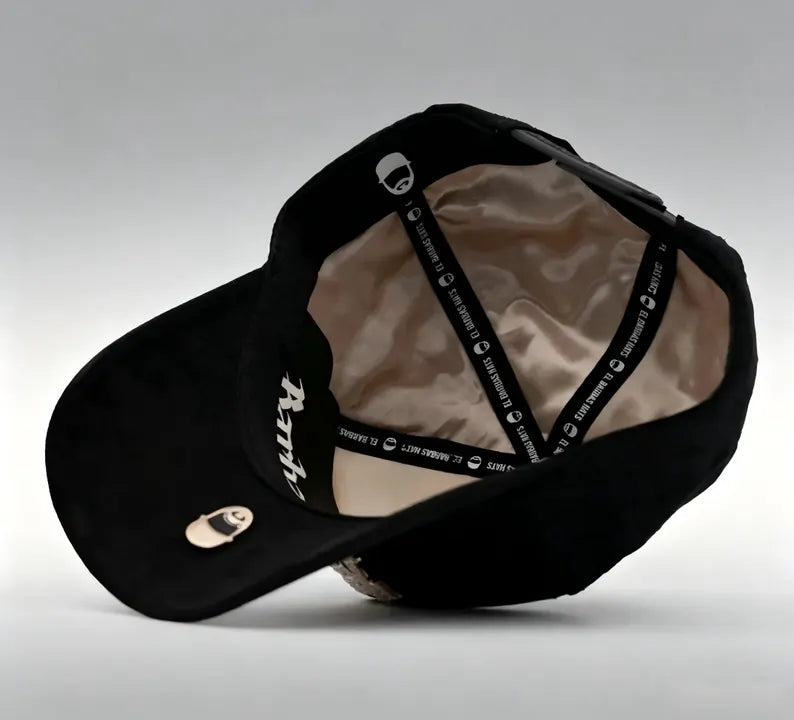 Gorra Barbas Hats CRUCES CHROME BLACKOUT BLK VISOR SUEDE | Snapback Visera Curva image 5