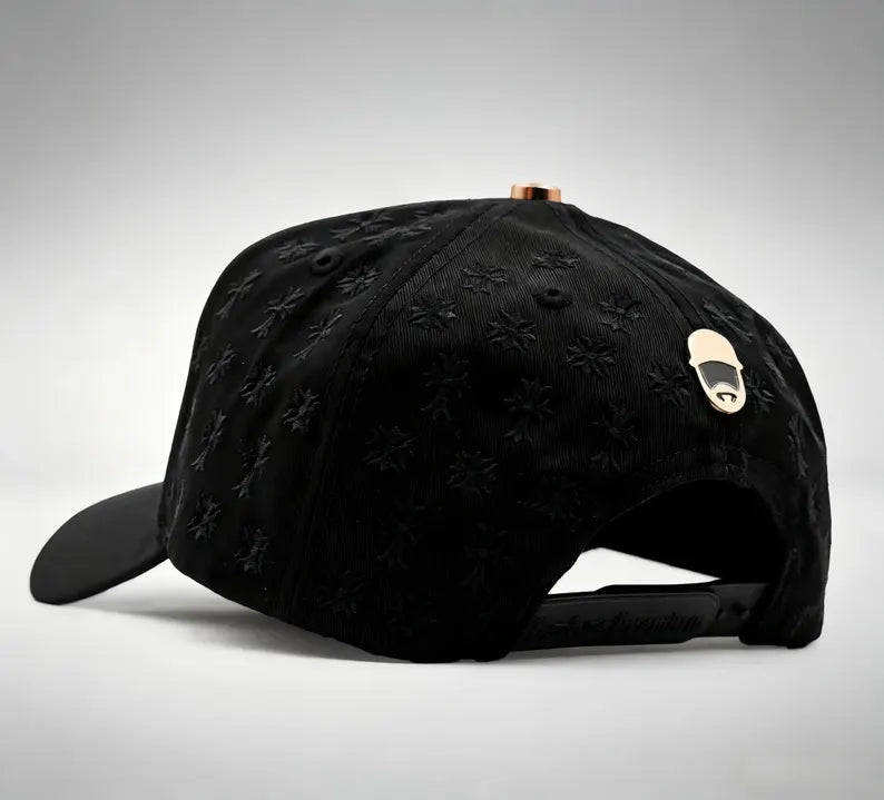 Gorra Barbas Hats CRUCES CHROME BLACKOUT BLK VISOR SUEDE | Snapback Visera Curva image 3