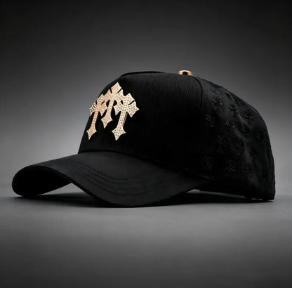Gorra Barbas Hats CRUCES CHROME BLACKOUT BLK VISOR SUEDE | Snapback Visera Curva image 1