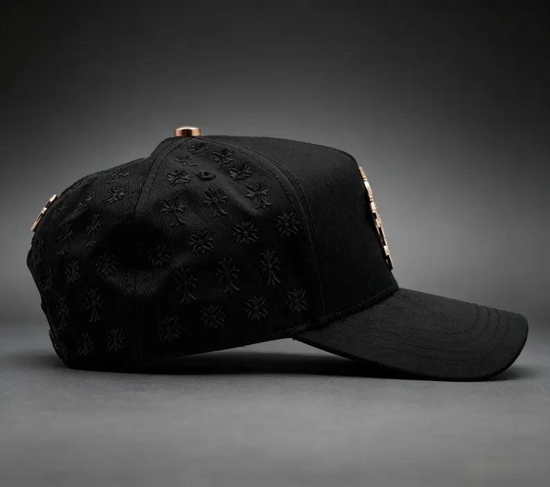 Gorra Barbas Hats CRUCES CHROME BLACKOUT BLK VISOR SUEDE | Snapback Visera Curva image 2