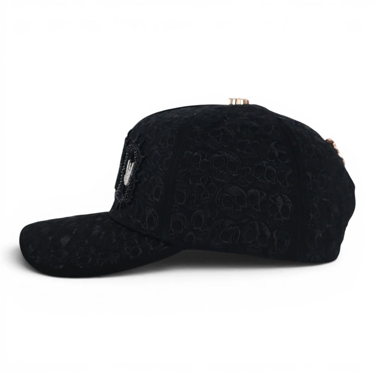 GORRA BARBAS HATS BBB HAND SKULL CRYSTALS NEGRA image 2