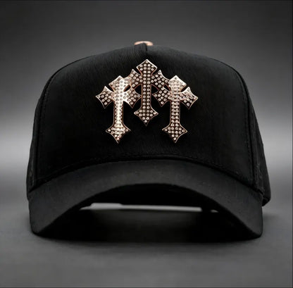 Gorra Barbas Hats CRUCES CHROME BLACKOUT BLK VISOR SUEDE | Snapback Visera Curva image 0