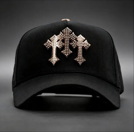 Gorra Barbas Hats CRUCES CHROME BLACKOUT BLK VISOR SUEDE | Snapback Visera Curva image 0