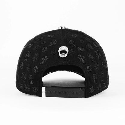 Gorra Barbas Hats CRUCES SILVER CHROME BLACKOUT BLK | Snapback Visera Semicurva image 2