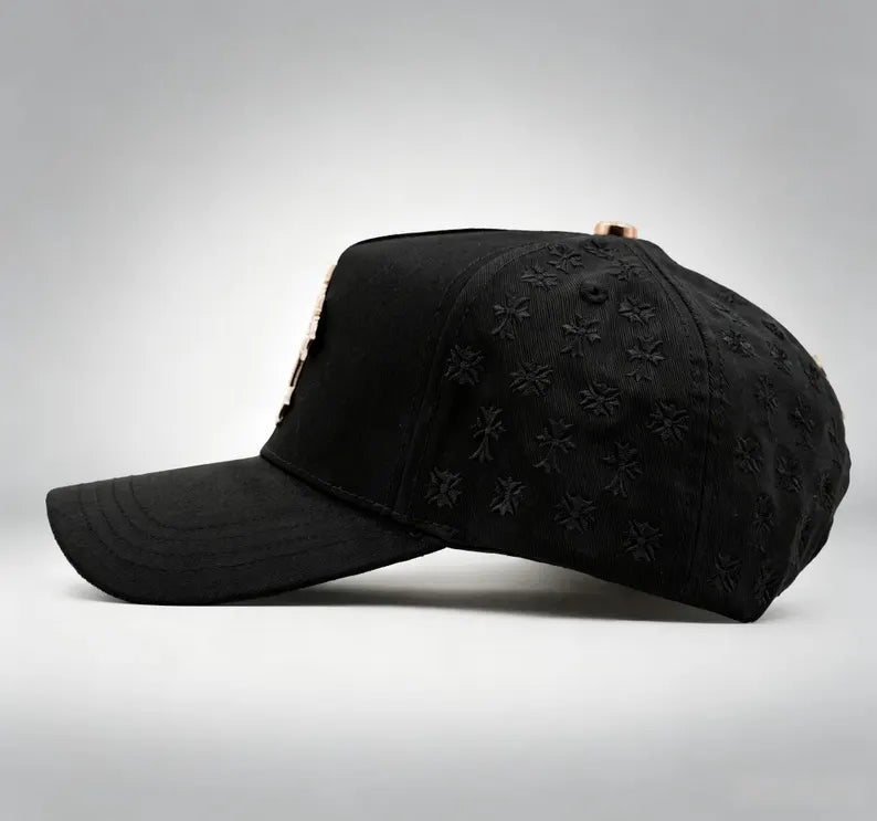 Gorra Barbas Hats CRUCES CHROME BLACKOUT BLK VISOR SUEDE | Snapback Visera Curva image 4