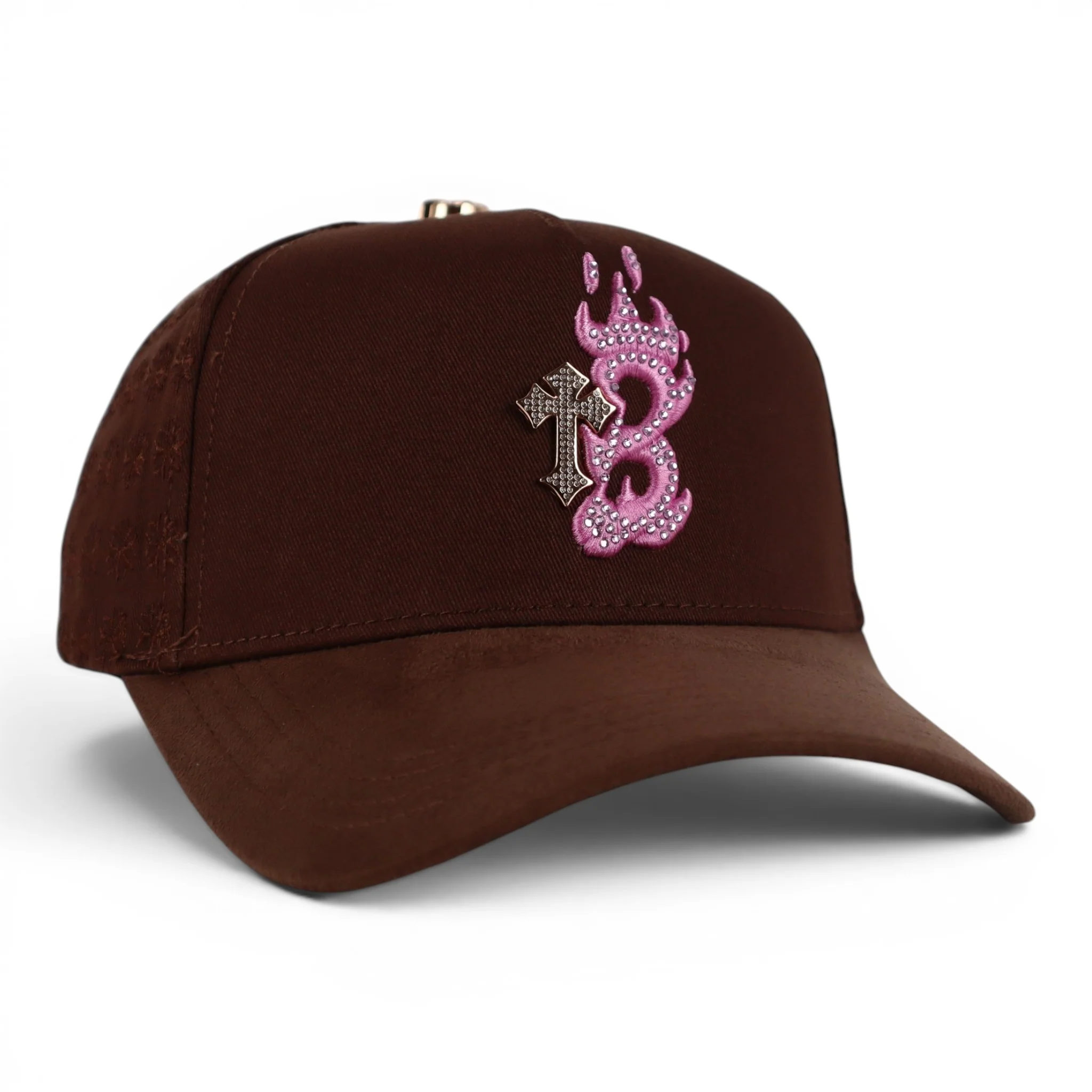 GORRA BARBAS HATS B CROSS ROSA/CAFE