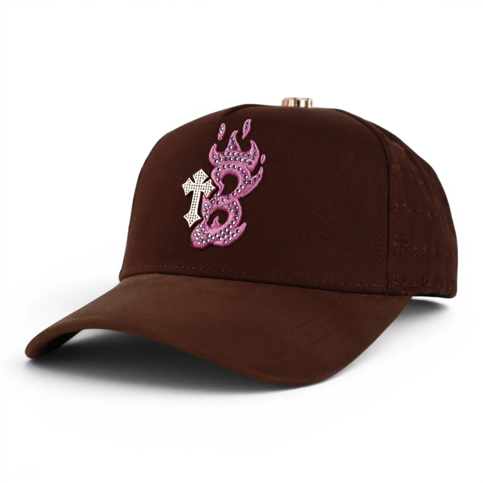 GORRA BARBAS HATS B CROSS ROSA/CAFE