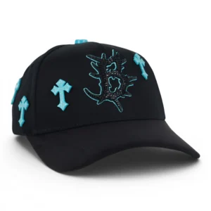 GORRA BARBAS HATS HEAVEN CYAN CROSSES BLACK