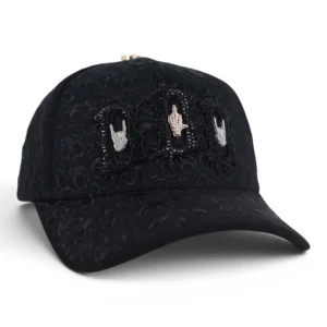 GORRA BARBAS HATS BBB HAND SKULL CRYSTALS NEGRA